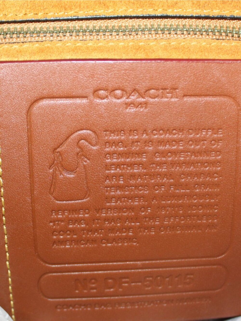 Coach 1941 black pebbled leather large duffle DF-50115 heavy adjustable strap - Picture 8 of 9